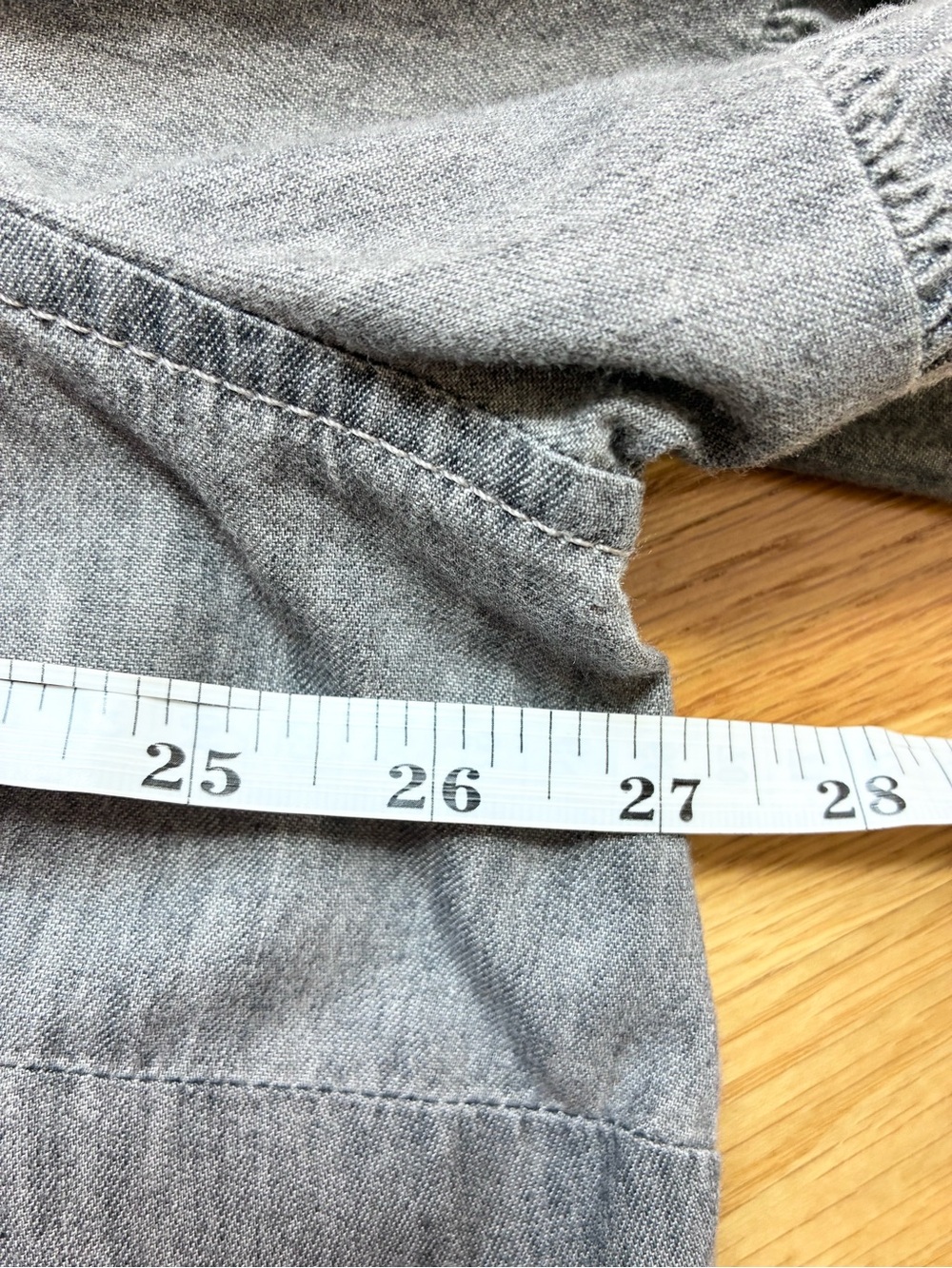 Talbots Button Front Shirt Ruffled Short Sleeve Cotton Light Gray Plus Size 2X - Picture 11 of 12